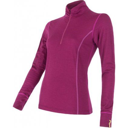 Dámské merino termo tričko SENSOR active fialová zip (Velikost S, Barva fialová)