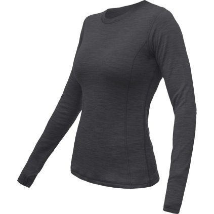 Dámské merino triko SENSOR Merino Bold anthracite gray (Velikost L, Barva šedá)
