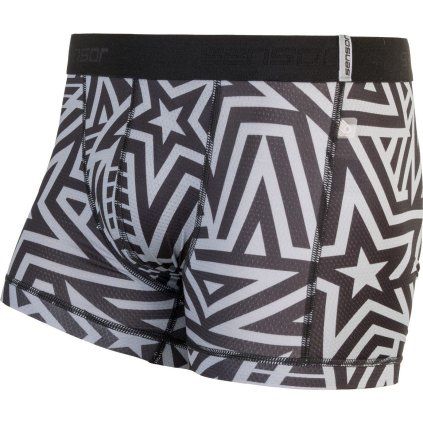 Pánské boxerky SENSOR Coolmax impress černá/stars (Velikost XXL, Barva černá)
