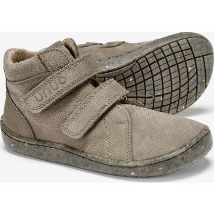 Dětské kotníkové barefoot boty UNUO, Khaki (Velikost 27)
