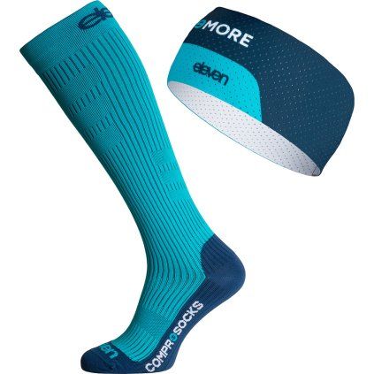 Kompresní podkolenky + čelenka ELEVEN ActivPulse Aqua (Velikost M-L (40-43))