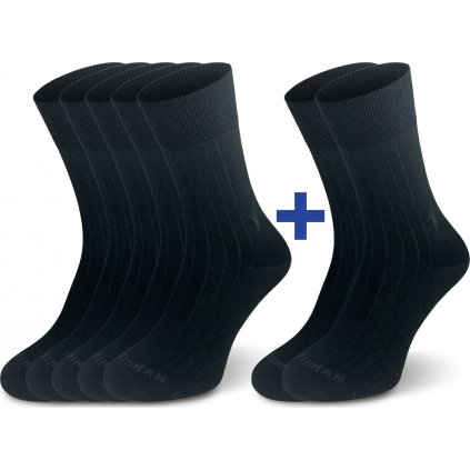 Merino ponožky NORTHMAN Dino 5+2 černé (Velikost 48-50)