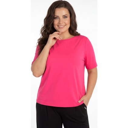 Dámské triko LITEX pro plnoštíhlé PLUS SIZE růžové (Velikost XL, Barva jahodová)