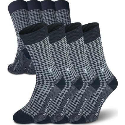 Merino ponožky NORTHMAN Muro Mercerized 4-pack černé (Velikost 45-47)