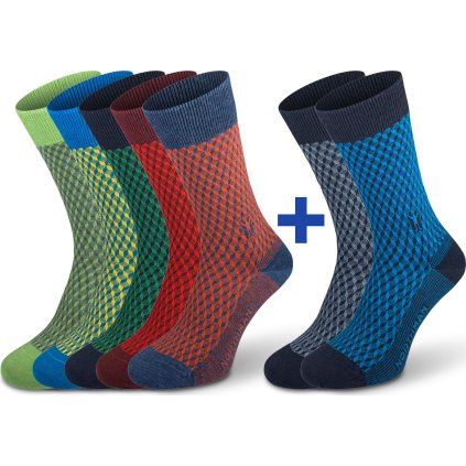 Merino ponožky NORTHMAN Horten New Colours 5+2 barevný mix (Velikost 42-44)