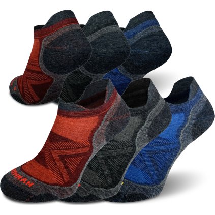 Běžecké merino ponožky NOTHMAN PRO Low 3-pack barevný mix (Velikost 45-47)