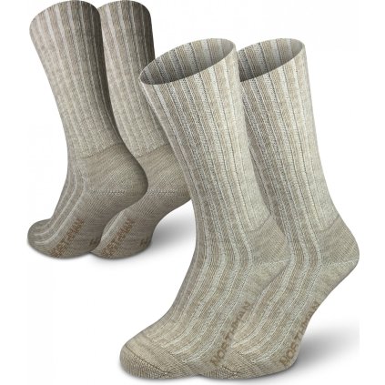 Turistické merino ponožky NORTHMAN Perun Merino 2-pack béžová (Velikost 42-44)