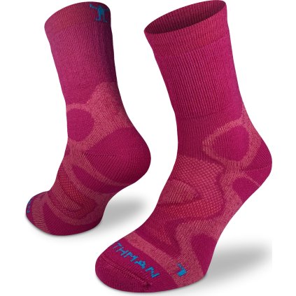 Turistické merino ponožky NORTHMAN Svarog růžová (Velikost 42-44)