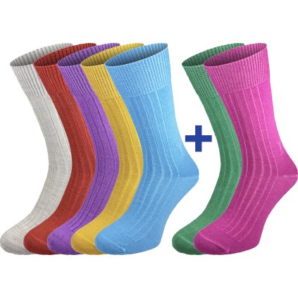 Merino ponožky NORTHMAN Astrid 5+2 packs více barevný (Velikost 42-44)