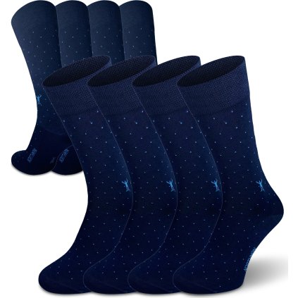 Ponožky NORTHMAN Lucca Mercerized 4-pack modré (Velikost 45-47)