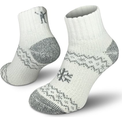 Zimní merino ponožky NORTHMAN Arctic Home bílošedé (Velikost 42-44)