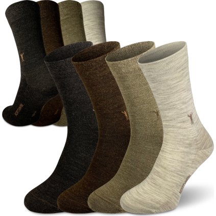 Merino ponožky NORTHMAN Gunnar 4-pack Hnědý mix (Velikost 42-44)
