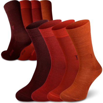 Merino ponožky NORTHMAN Gunnar 4-pack červený mix (Velikost 42-44)