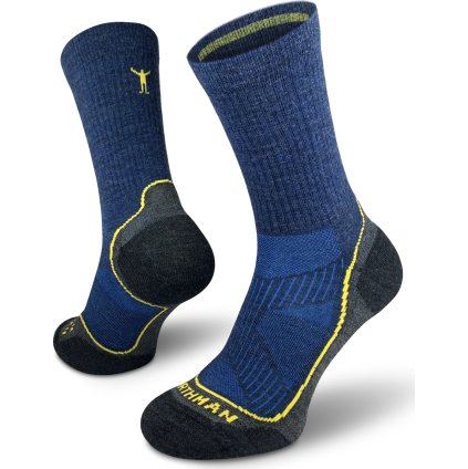 Turistické merino ponožky NORTHMAN Trek Silver Light tmavě modrá (Velikost 42-44)