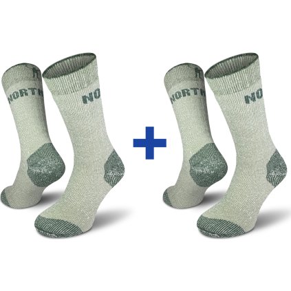 Turistické merino ponožky NORTHMAN Arctic Track 2-Pack zelená (Velikost 42-44)