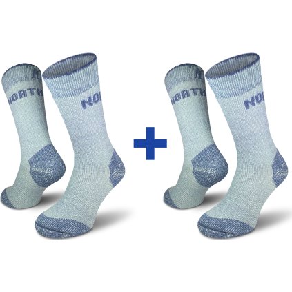 Turistické merino ponožky NORTHMAN Arctic Track 2-pack modrá (Velikost 42-44)