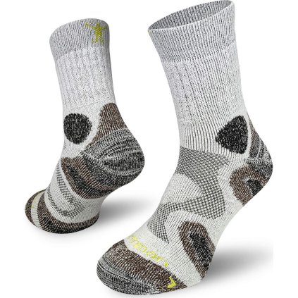 Turistické merino ponožky NORTHMAN Trekking Mid bílé (Velikost 42-44)