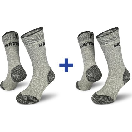 Turistické merino ponožky NORTHMAN Arctic Track 2-Pack světle šedé (Velikost 42-44)