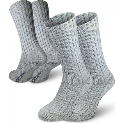 Turistické merino ponožky NORTHMAN Perun Merino 2-pack světle šedé (Velikost 45-47)