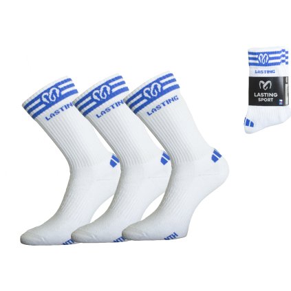 Unisex funkční ponožky LASTING NTL bílé/3 páry (Velikost S)