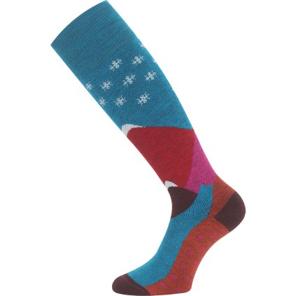 Unisex merino lyžařské podkolenky LASTING SPW modré (Velikost M)