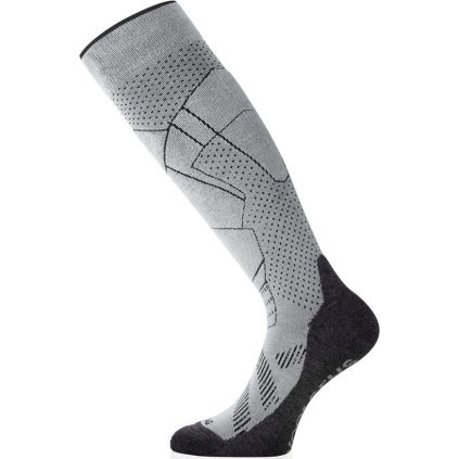 Unisex merino lyžařské podkolenky LASTING FWU šedá (Velikost S)