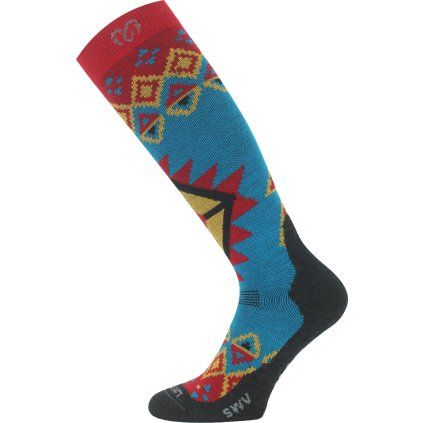 Unisex merino lyžařské podkolenky LASTING SWV modré (Velikost (42-45) L)