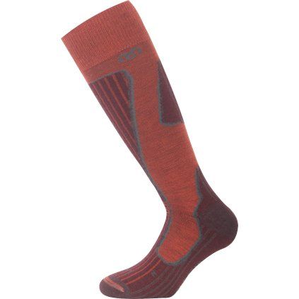 Unisex merino lyžařské podkolenky LASTING SWH hnědé (Velikost (46-49) XL)