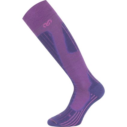 Unisex merino lyžařské podkolenky LASTING SWH fialové (Velikost S)