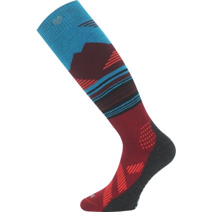 Unisex merino lyžařské podkolenky LASTING SSU modré (Velikost L)