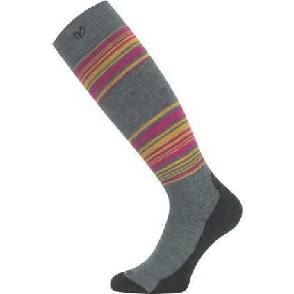 Unisex merino lyžařské podkolenky LASTING SSI šedé (Velikost (34-37) S)