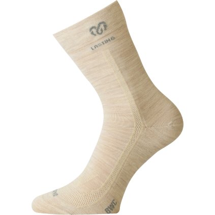 Unisex merino ponožky LASTING BWC béžové (Velikost S)