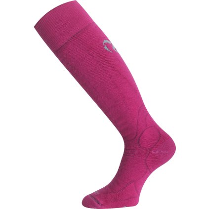 Unisex merino lyžařské podkolenky LASTING WMS růžové (Velikost S)