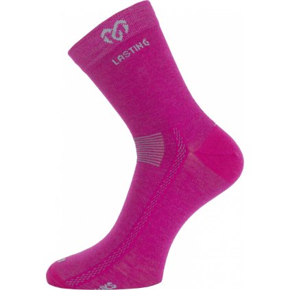Unisex merino ponožky LASTING WKS růžové (Velikost S)