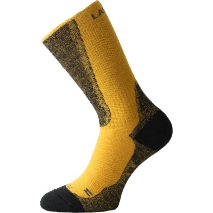 Unisex merino ponožky LASTING WSM hořčicové (Velikost S)