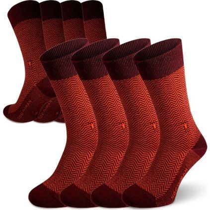 Ponožky merino NORTHMAN Hamar 4-pack vínová (Velikost 45-47)